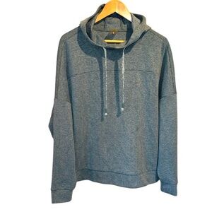 Calia sweatshirt blue mock neckline hoodie XL soft drawstring Carrie Underwood